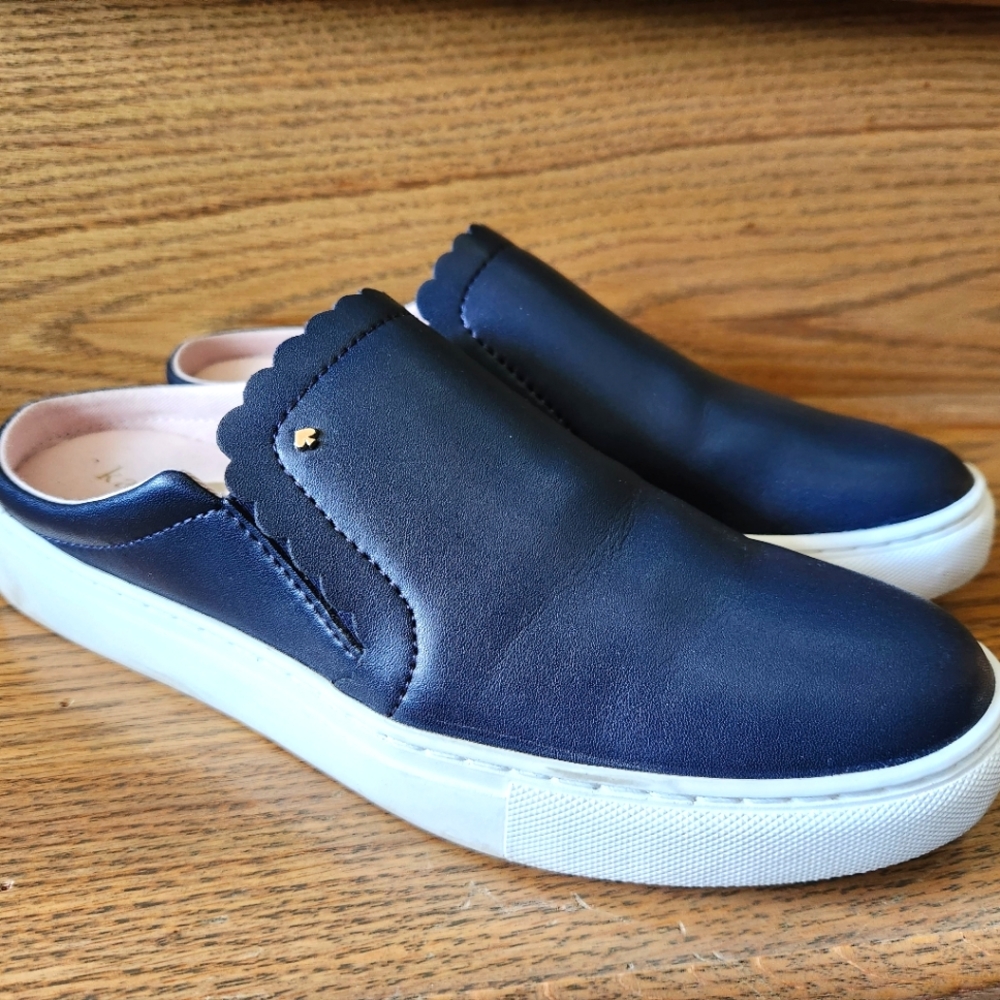 Kate Spade Andi slide clog shoes sz 8 Navy EUC